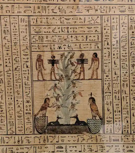 Tree of life. Hieroglyphic Papyrus Book of the Dead